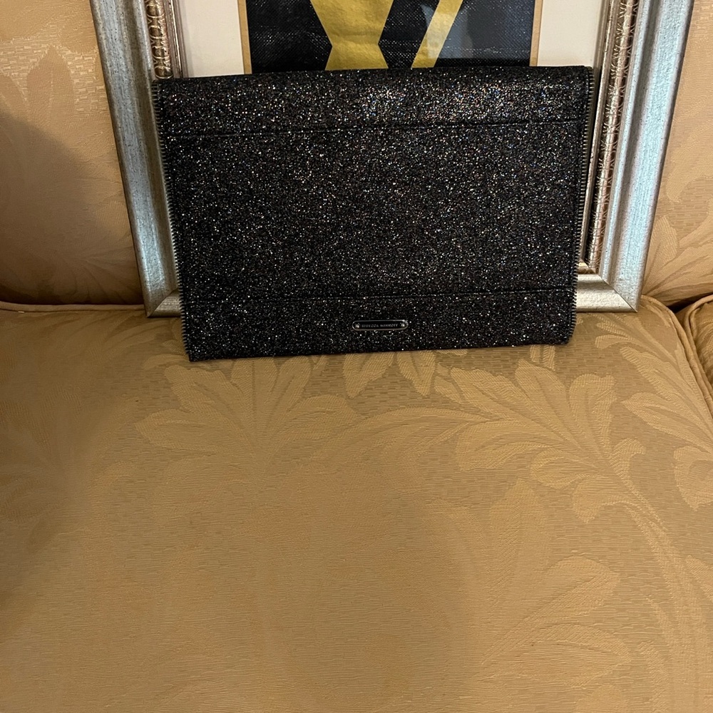 Rebecca Minkoff Black Glitter Clutch